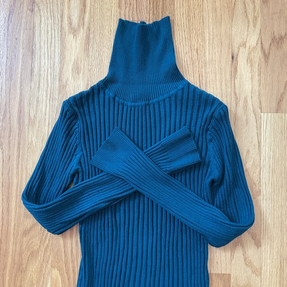 Turtleneck ribbed sweater ⭐️ Macy’s ⭐️ Grane ⭐️ XL ⭐️ teal - Picture 6 of 6